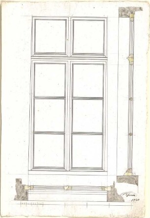 Speeth, Peter; Bauteile und Ornamente - Fenster (Grundriss, Ansicht, Schnitt)