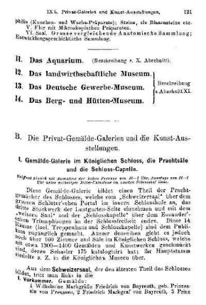 B. Die Privat-Gemälde-Galerien und die Kunst-Ausstellungen