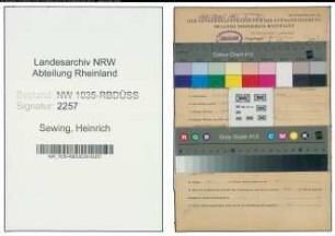 Entnazifizierung Heinrich Sewing , geb. 07.10.1895 (Versandleiter)