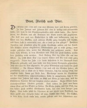 Brot, Fleisch und Bier