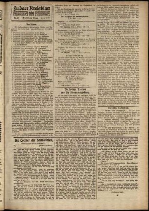 Zweite Ausgabe vom Mittwoch, den 20. August 1919.