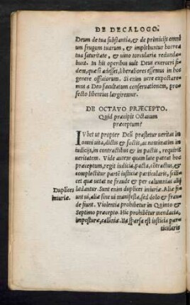 De Octavo Praecepto.