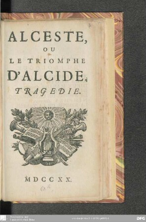 Alceste, ou Le triomphe d'Alcide : tragédie
