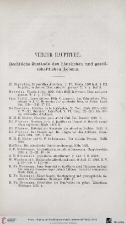 Vierter Haupttheil: Rechtliche Zustände des häuslichen und gesellschaftlichen Lebens