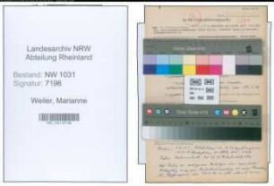 Entnazifizierung Marianne Weiler , geb. 09.07.1914 ()