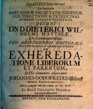 De exheredatione liberorum et parentum