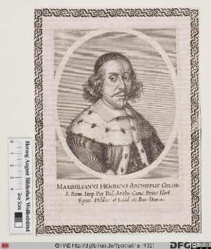 Bildnis Maximilian Heinrich (von Bayern), 1650-88 Kurfürst u. Erzbischof von Köln