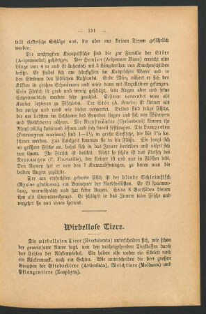 Wirbellose Tiere.