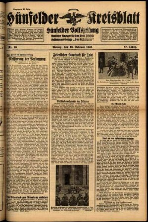 Ausgabe vom Montag, den 16. Februar 1942.