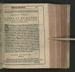 Homilia Tertia De Vera Et Reali Corporis Ac Sanguinis Christi Praesentia ...