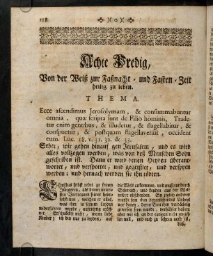 118-138, Achte Predig von der Weiß zur Faßnacht- und Fasten- ...