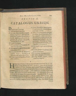 Sectio II. Catalogus Urbium.