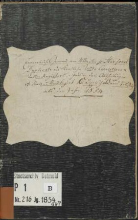 Kirchenbuchduplikat der evangelisch-lutherischen Münstergemeinde Herford, Kreis Herford (GHT 1854) (Gemeinde: Evangelische Münster-Gemeinde Herford)