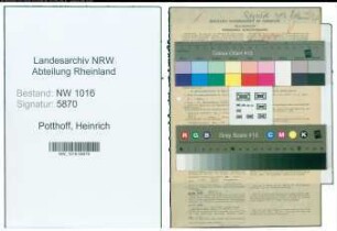 Entnazifizierung Heinrich Potthoff , geb. 08.06.1901 (Kaufmaennischer Angestellter)