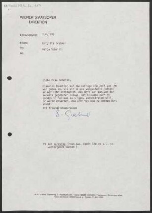 Brief an Helga Schmidt, 03.04.1990