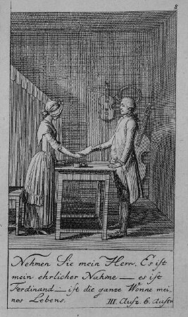 Illustration zu Schillers "Kabale und Liebe", Blatt 8 (3. Akt, 6. Szene)
