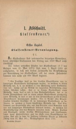 I. Abschnitt. Klassensteuer