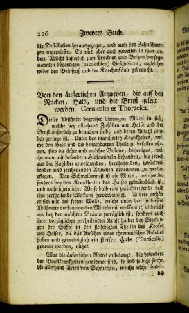 Von den äußerlichen Arzneyen, die auf den Nacken, Hals, und die Brust gelegt werden