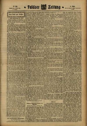Dritte Ausgabe vom Samstag, den 27. Mai 1911.