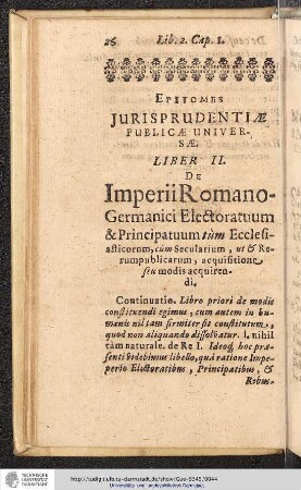 Epitomes Jurisprudentiae Publicae Universae. Liber II.