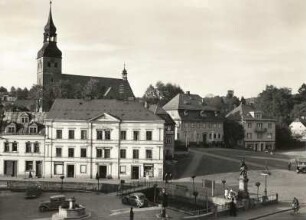 Kreibitz (heute Chribska /Tschechien). Am Marktplatz