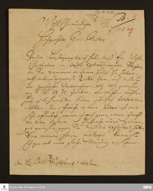 Brief von August Hermann Francke an Viktor Christoph Tuchtfeld.
