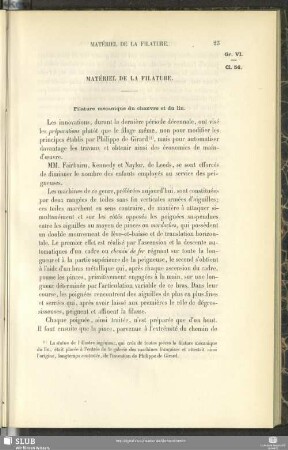 Matériel De La Filature