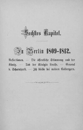 Sechstes Kapitel. In Berlin 1809-1812