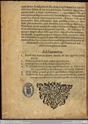 Additamenta.