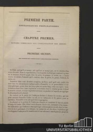 Première Partie. Connaissances préparatoires.