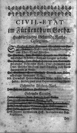 Civil-Etat im Fürstenthum Gotha