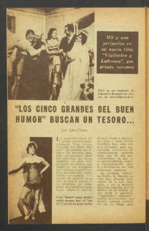 "Los Cinco Grandes del Buen Humor" buscan un tesoro