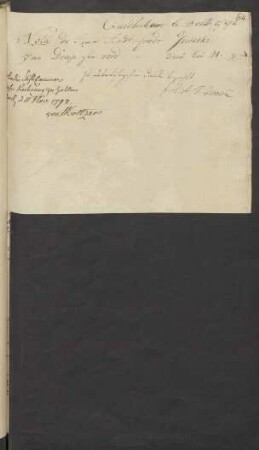 Quedlinburg le 13 octob. Nota ... den 11. Nov: 1792.