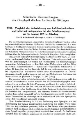 Seismische Untersuchungen des Geophysikalischen Instituts in Göttingen