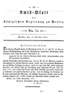 No 34, 17. Oktober 1821