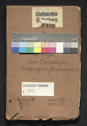 Presse: Neue Druckschriften und Lieferung der Pflichtexemplare