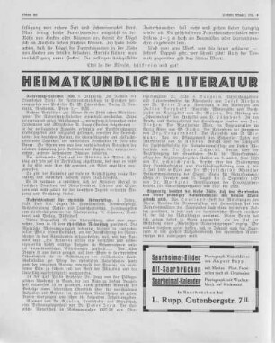 Heimatkundliche Literatur.