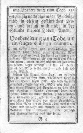 Vorbereitung zum Tode.