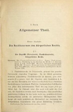 Von den Pandekten zum Bürgerlichen Gesetzbuch : eine dogmatische Einführung in das Studium des bürgerlichen Rechts, 1