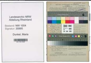 Entnazifizierung Maria Dunkel , geb. 03.10.1909 (Ordenschwester)