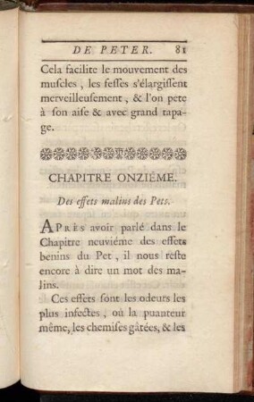 Chapitre Onziéme. Des effets malins des Pets.