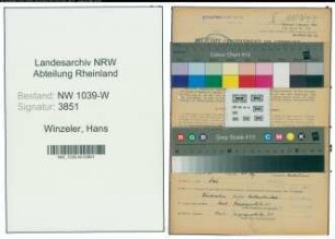 Entnazifizierung Hans Winzeler , geb. 16.01.1912 (Angestellter)