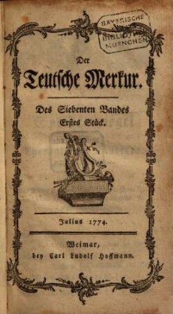 Der teutsche Merkur. 1774,3, 1774, 3 = Bd. 7