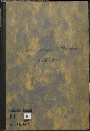 Kirchenbuchduplikat der katholischen Gemeinde Dörenhagen, Kreis Paderborn (GHT 1859-1874) (Gemeinde: Katholische Gemeinde Dörenhagen)