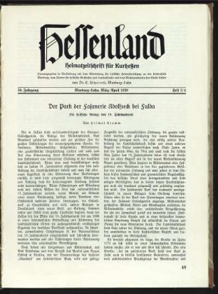 Heft 3/4, März/April 1939