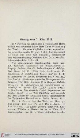 Sitzung vom 7. März 1911