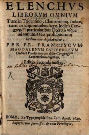 Elenchus librorum omnium prohibitorum