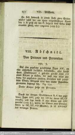 VIII. Abschnitt. Von Prismen und Pyramiden