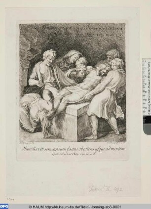 Humiliavit semetipsum factus obediens usque ad mortem [Grablegung Christi; Jésus mis au tombeau]