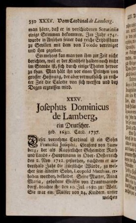 550-563, XXXV. Josephus Dominicus de Lamberg